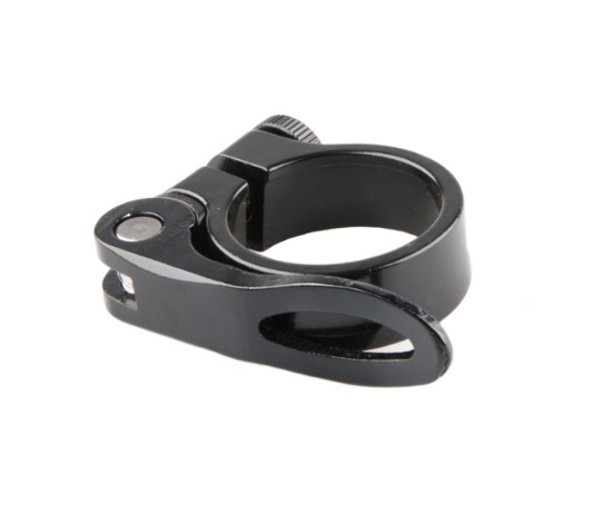 Zadelklem Mirage zwart met snelspanner 34.9mm