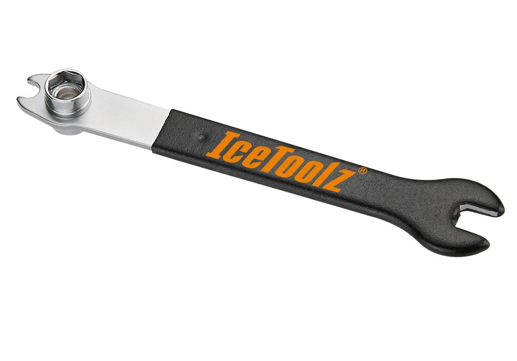 IceToolz pedaal/crankbout sleutel 14/15mm + dopsleutel 10x14x15, 3400