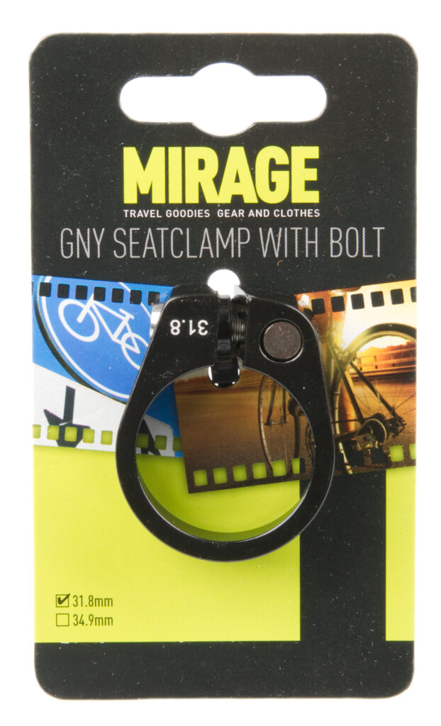 Mirage zadelpenklem GNY met bout, ø31.8mm, zwart