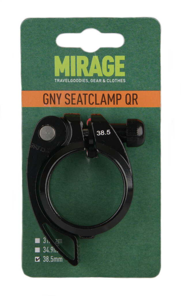 Mirage zadelpenklem GNY met QR, ø38.5mm, zwart