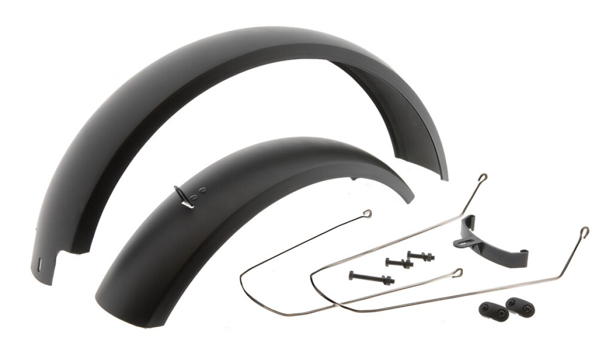 Spatborden 20" Fatbike ,  zwart. Voor en achter. Inclusief stangen