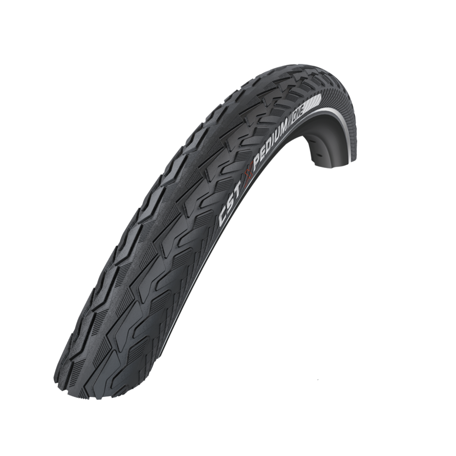 CST Xpedium One, (1mm anti-lek) Kleur: Zwart met zijreflectie. 28x1 5/8x1 3/8,  ETRTO 37-622