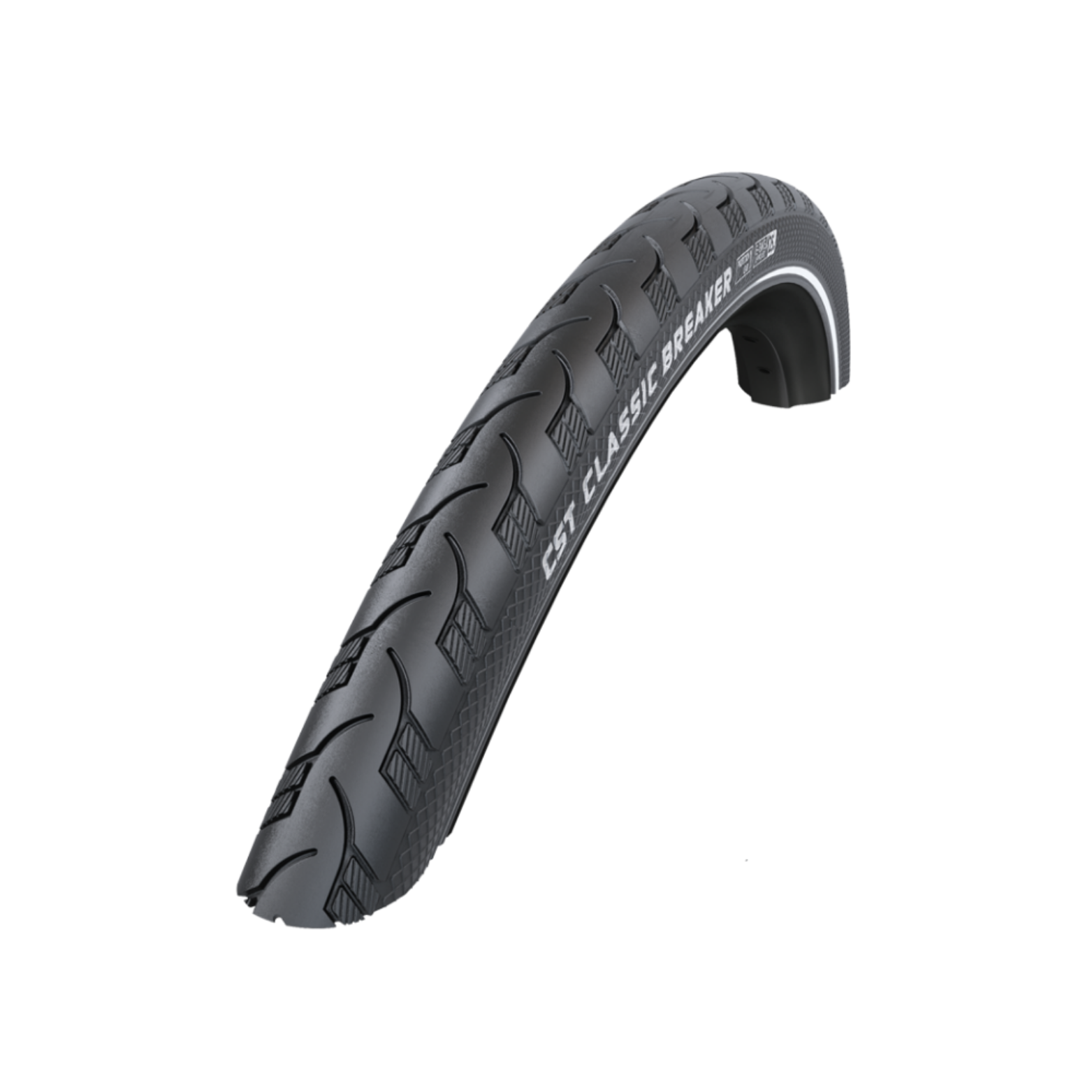 CST Reflectie Classic Breaker (1mm anti-lek) zwart met reflectie.  28x1 5/8x1 3/8 ETRTO 37-622