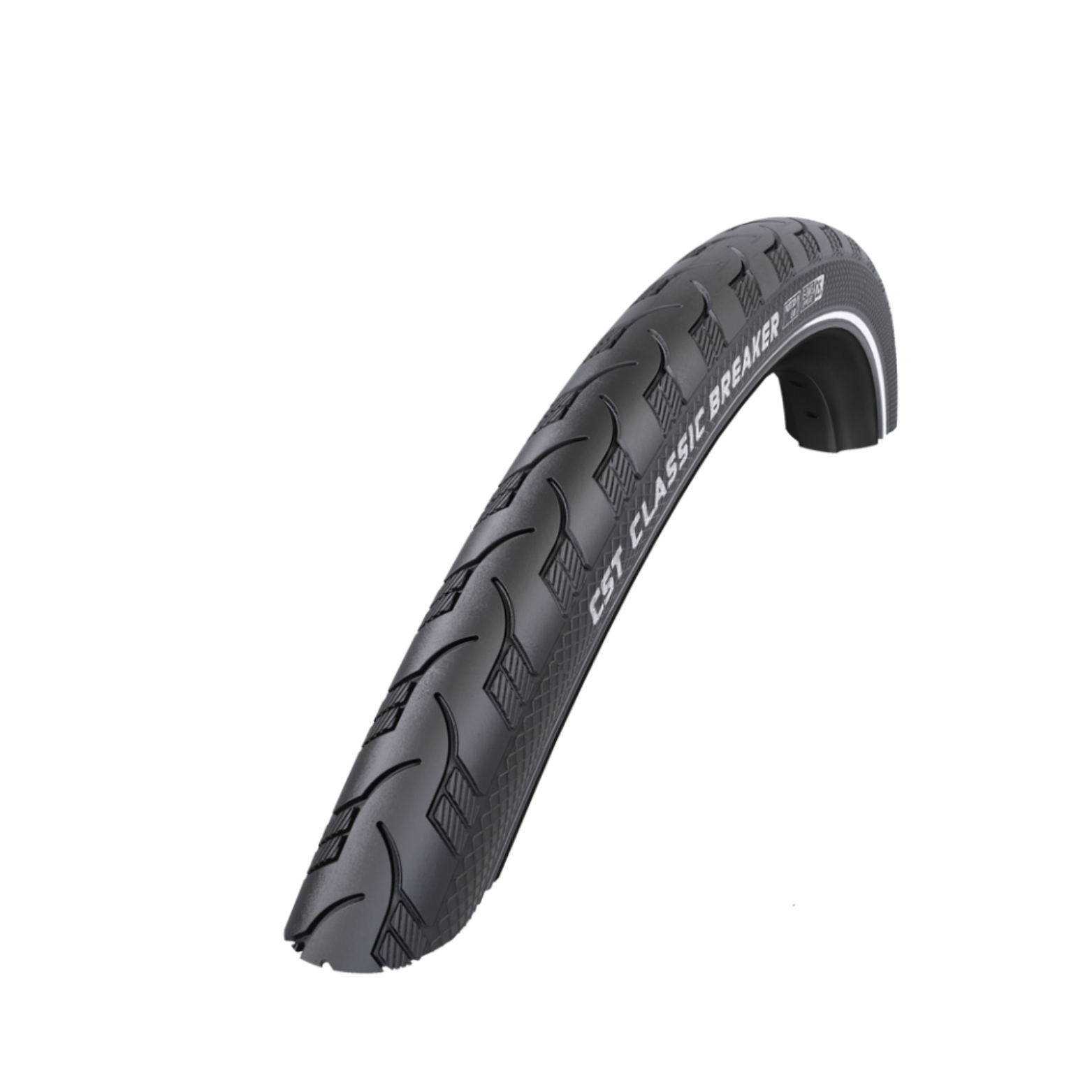 CST Classic Breaker (1mm anti-lek) zwart met reflectie. 28x1.10 ETRTO 28-622