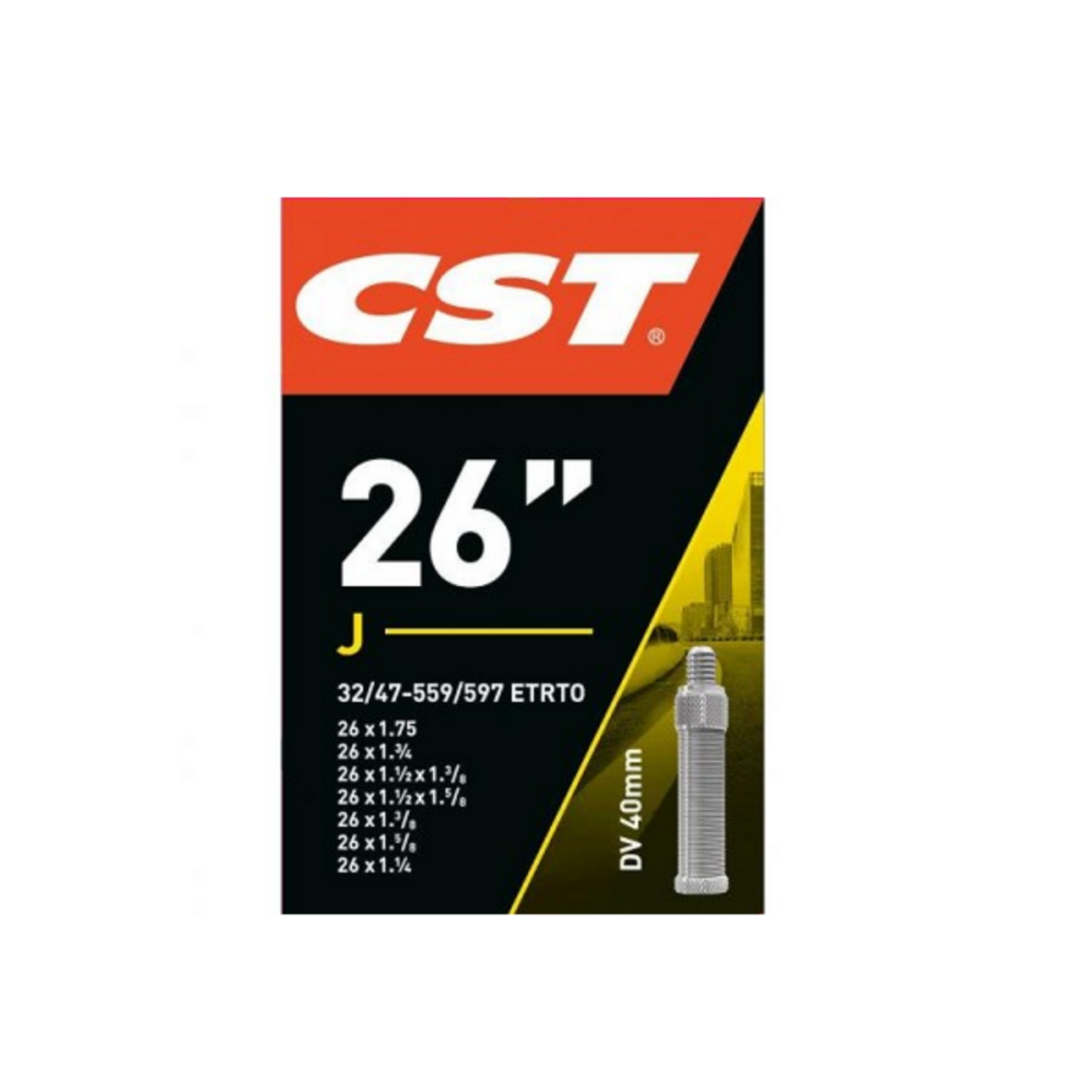 CST Binnenband 26x1 3/8 ETRTO 32/47 -559/597, Dunlop Blitz/Holland 40mm