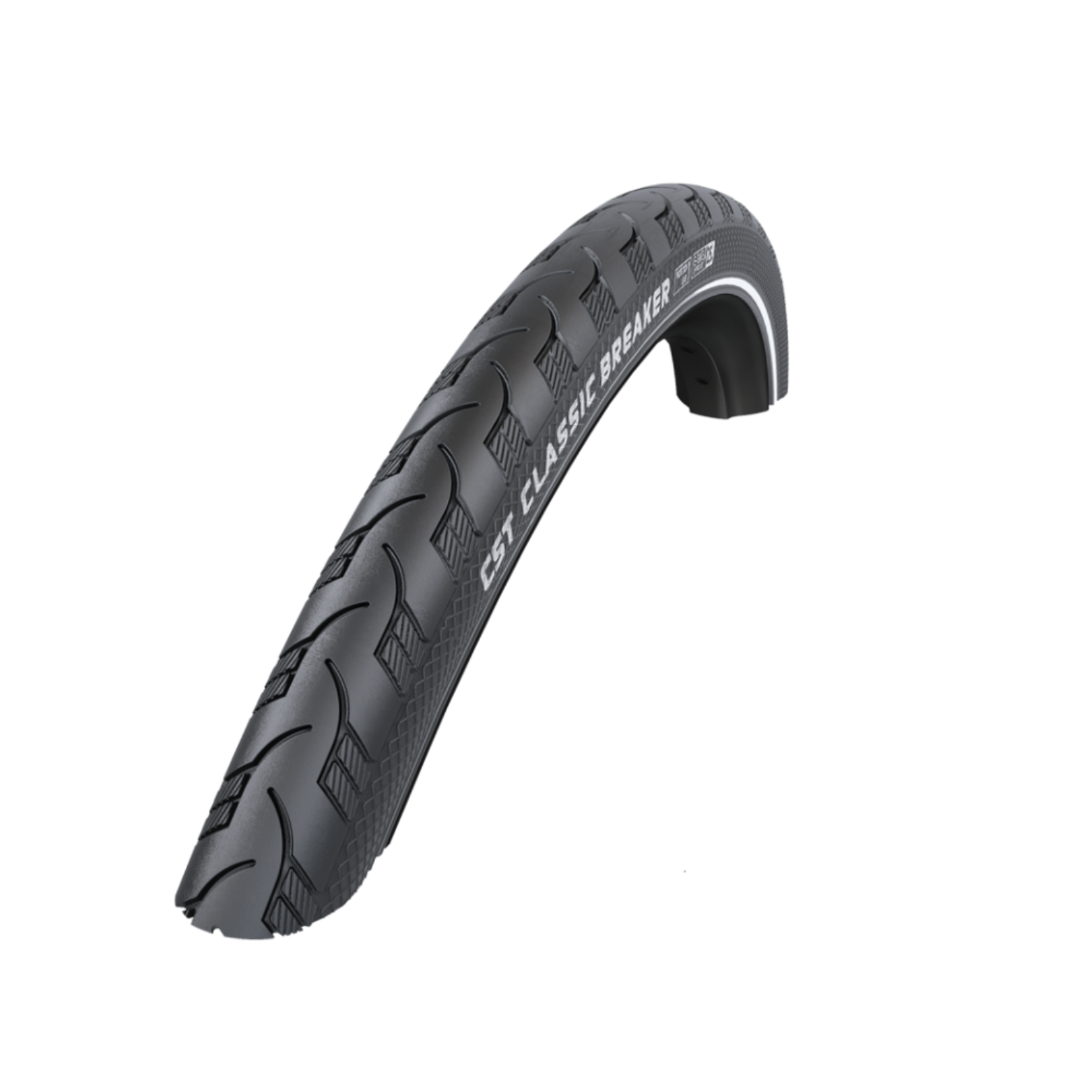 CST Classic Breaker (1mm  anti-lek) zwart met reflectie. 28x1.75, ETRTO 47-622