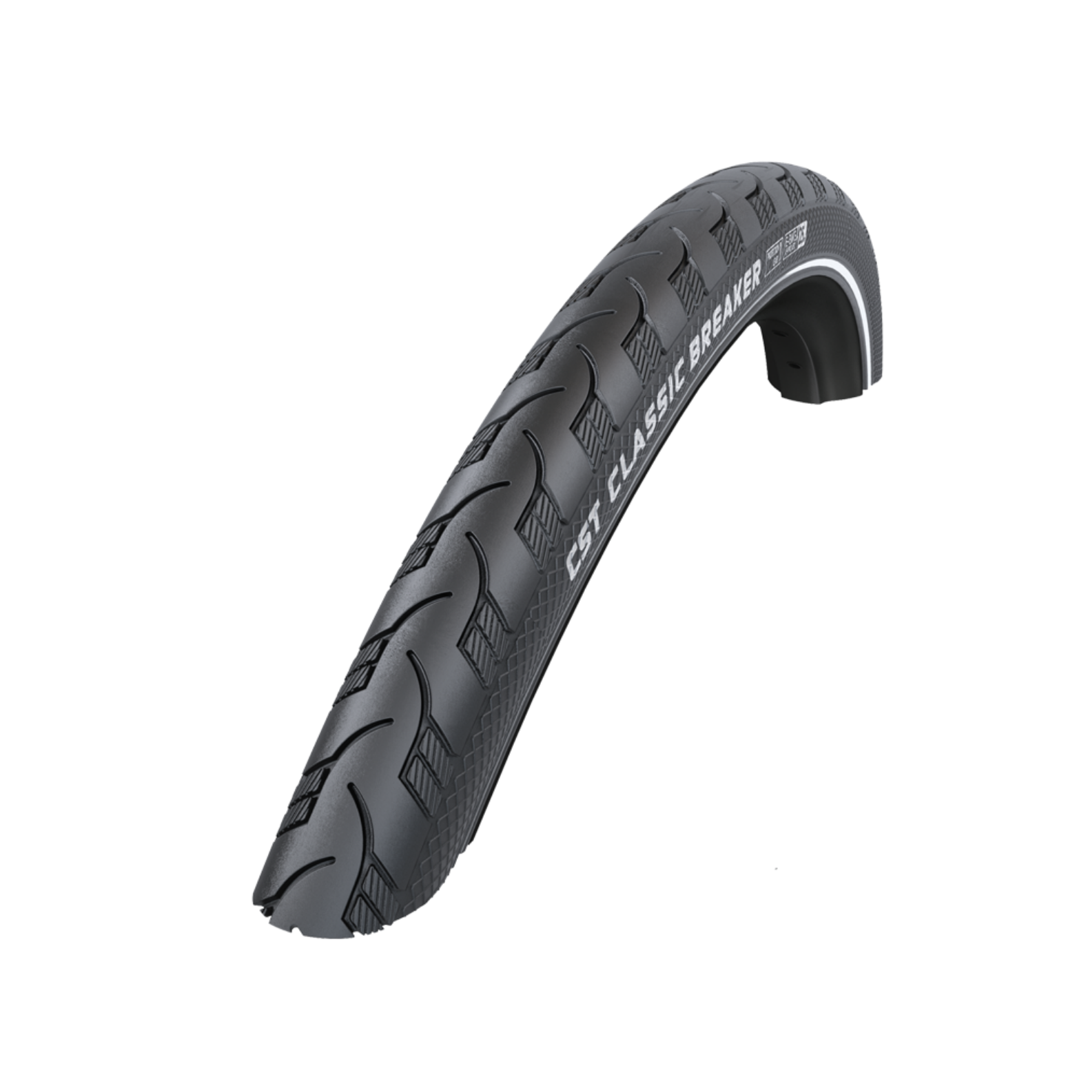CST Breaker (1mm anti-lek) Zwart met zijreflectie. 26x1,75, ETRTO 47-559