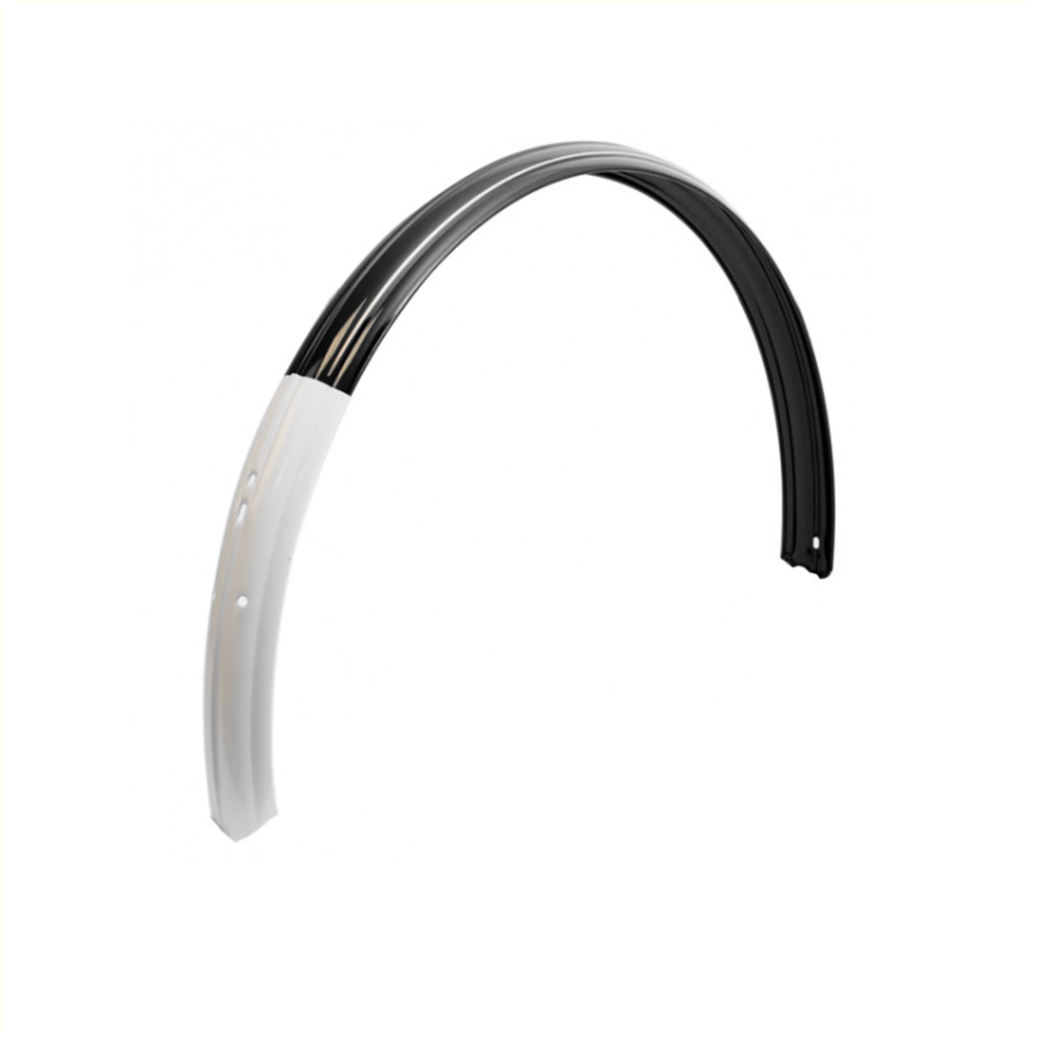 Spatbord, achter. zwart 28x1 1/2. Met gouden bies