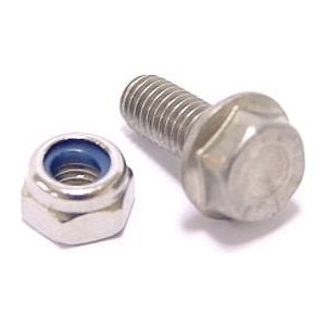 Spatbordbout m5x12mm RVS. Incl zelfborgende moer. Per 50