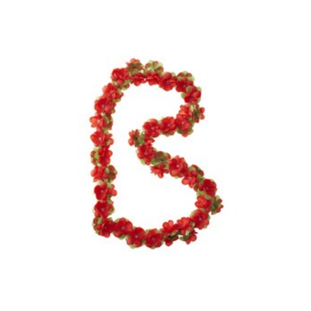 Basil Flower Garland Bloemenstreng Rood