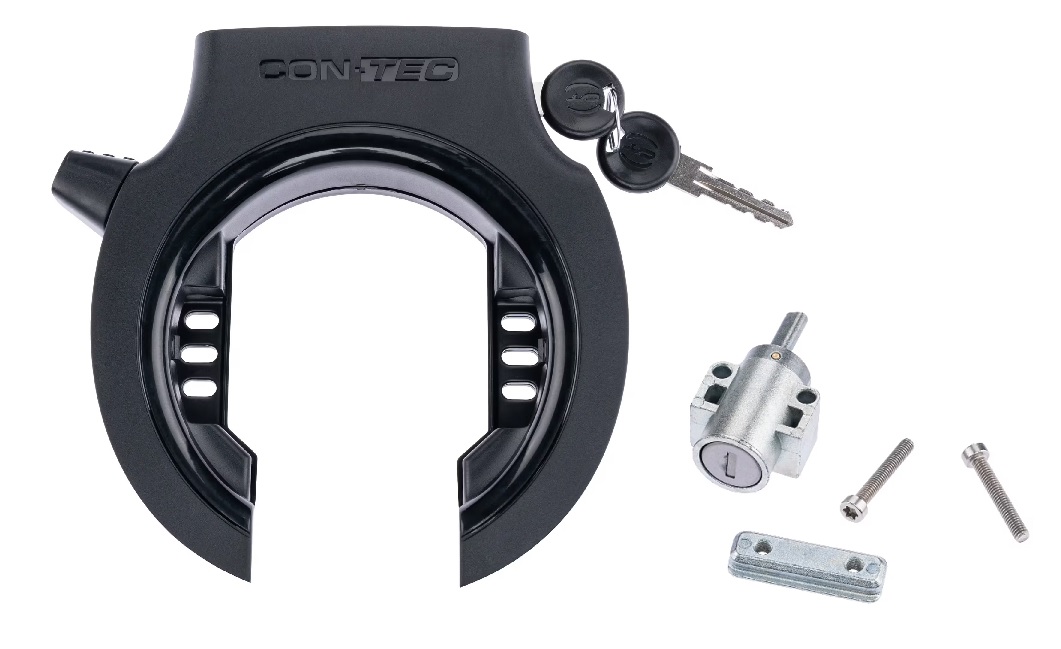 Contec PowerLoc L Ringslot, zwart met Bosch BES3 powertube accuslot. (werkplaatsverpakking)