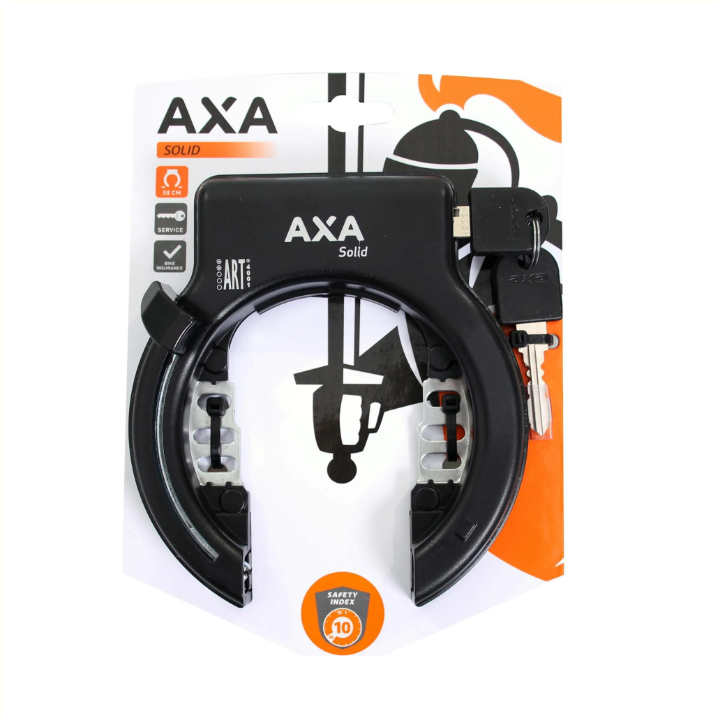 Axa Solid ringslot met spatbordbevestiging, zwart ART**