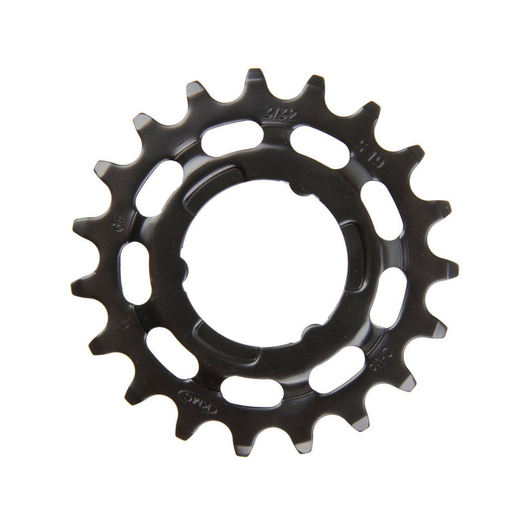 KMC tandwiel 19T Shimano, voor shimano versnellingsnaven. 1/2x3/32. gehard chromly staal, zwart