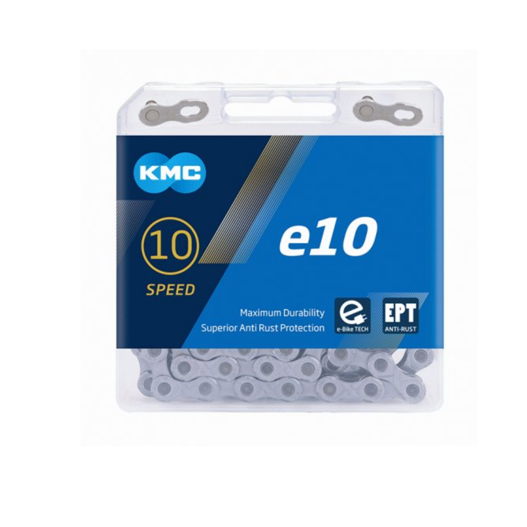 KMC e10 EPT ketting, 1/2x11/128, 136schakels, 5.88mm pin, 10-speed mid motor e-bike ketting, anti roest