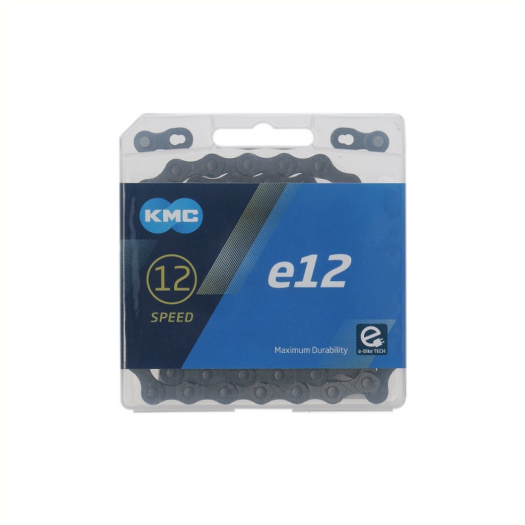 KMC e12 blacktech ketting, 1/2x11/128, 130 schakels, 5.2mm pin, 12-speed