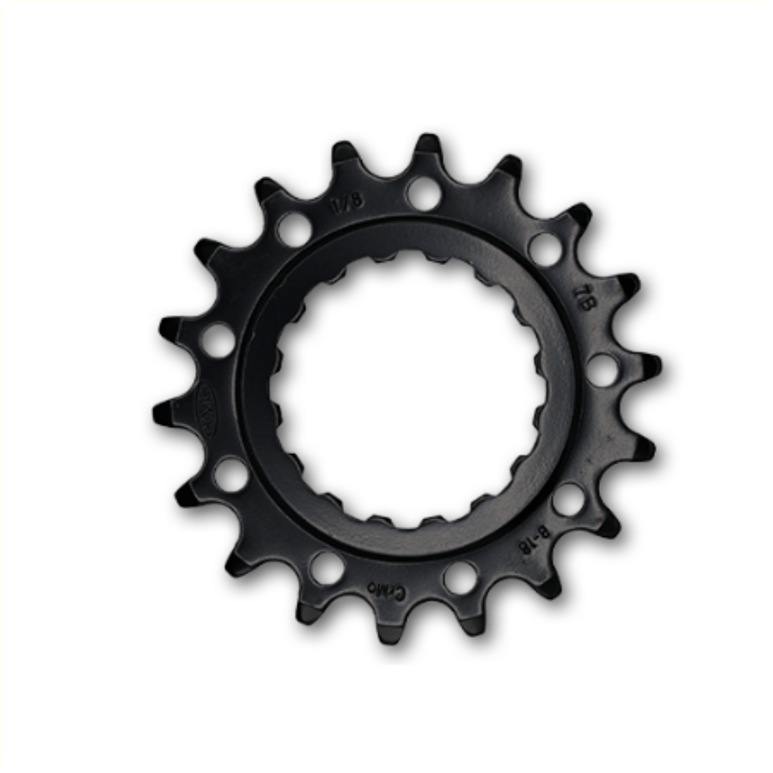 KMC tandwiel F Bosch Front 18T Chromoly Black 1/2x1/8"