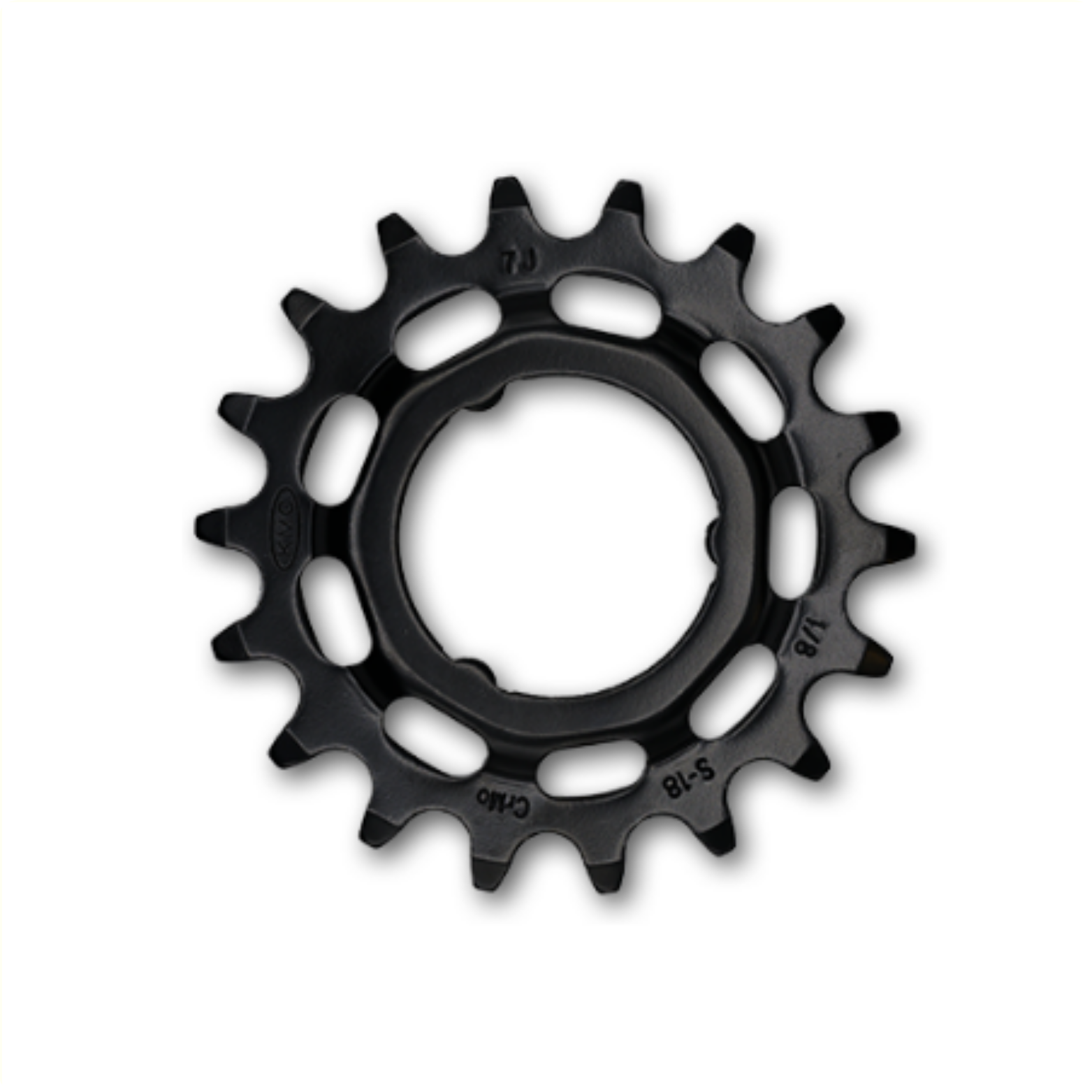 KMC tandwiel R Shimano 18T achtertandwiel. Chromoly Black 1/2x1/8"