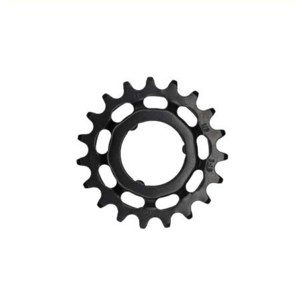 KMC tandwiel 19T Shimano, voor shimano versnellingsnaven. 1/2x1/8. gehard chromly staal, zwart
