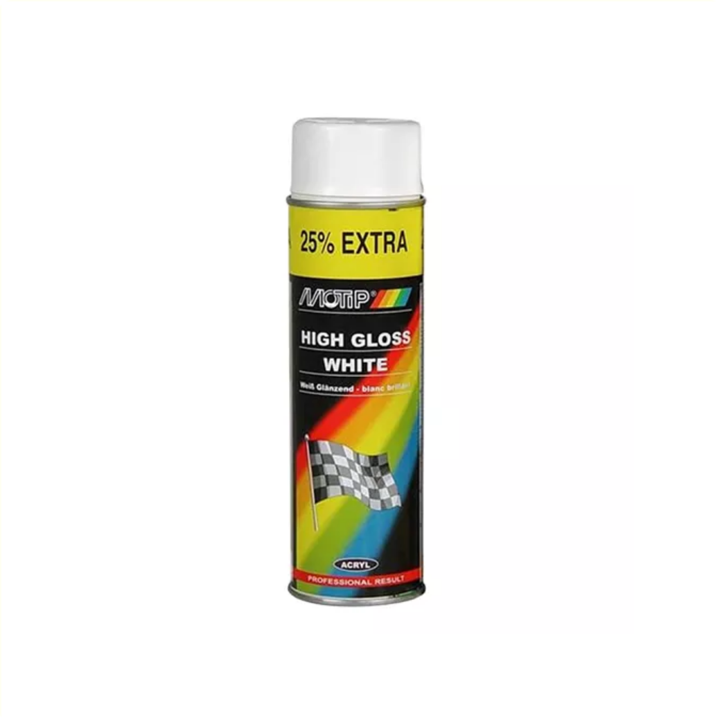 Motip Spuitlak wit hooglans 500ml