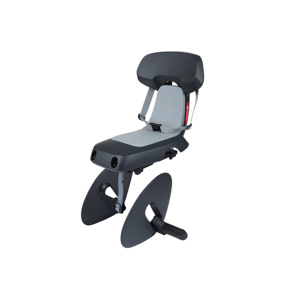 Polisport Guppy junior light MIK HD achterzitje. Kleur: grijs. Uitgeklede versie. Geleverd zonder transparante beschermplaten en kabelbinders.