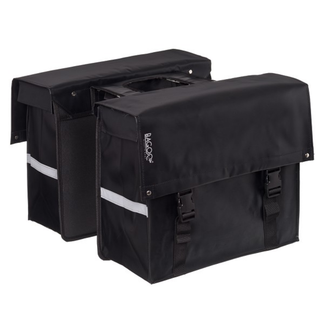 Bagoo dubbele fietstas Bisonyl zwart  inhoud 46L