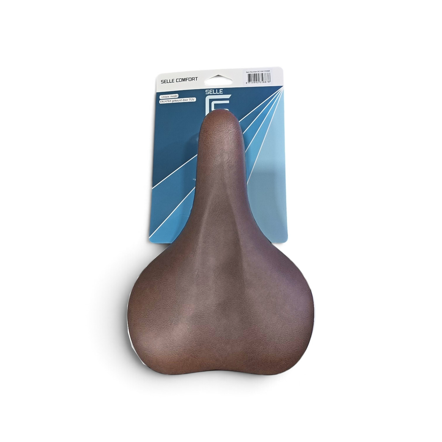 Selle Comfort zadel Ride. Bruin met witte bumpers, zonder strop