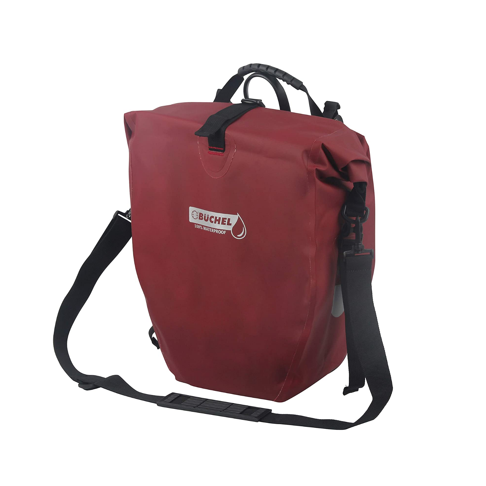 Büchel 100% waterdicht enkele fietstas 25,4L Merlot