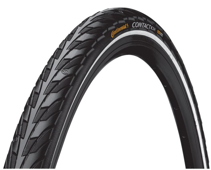 Continental Contact buitenband, Zwart/Naturel met reflectie,  28x1.60 ETRTO 42-622 (25km/h E-Bike approved)