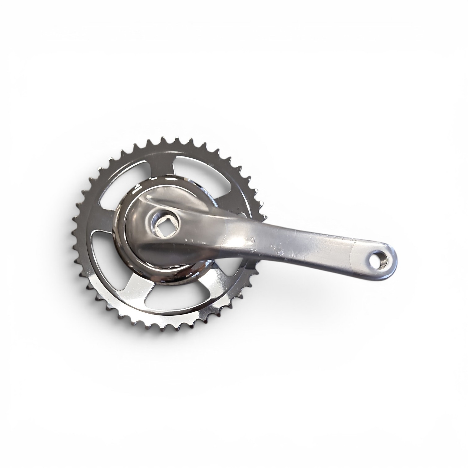 crank 42T, cranklengte 170mm. zilver, aluminium, spieloos. 0mm diep