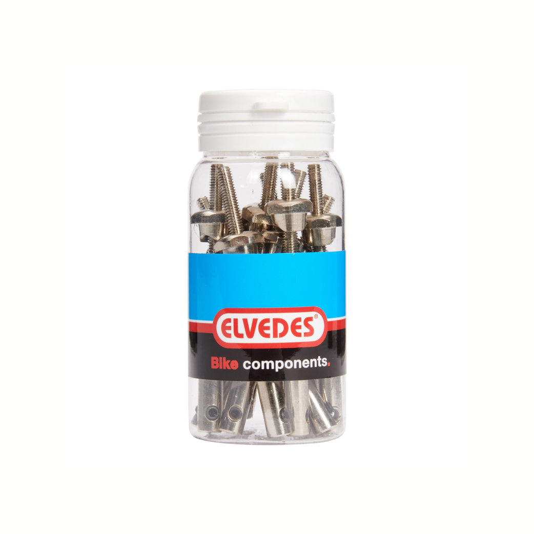 Elvedes messing trommelrem draadeind M4.5. incl toebehoren. 10 in pot