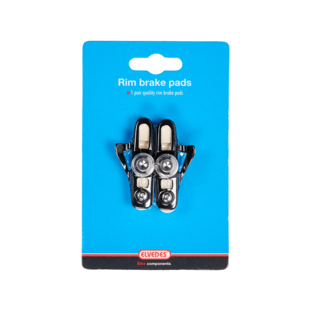 Elvedes race shimano velgremschoenen 55mm White Compound per paar