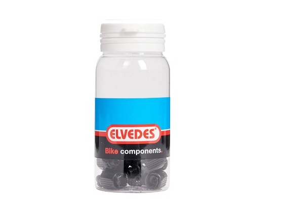 Elvedes schakel stelbout zwart, 15 stuks in pot