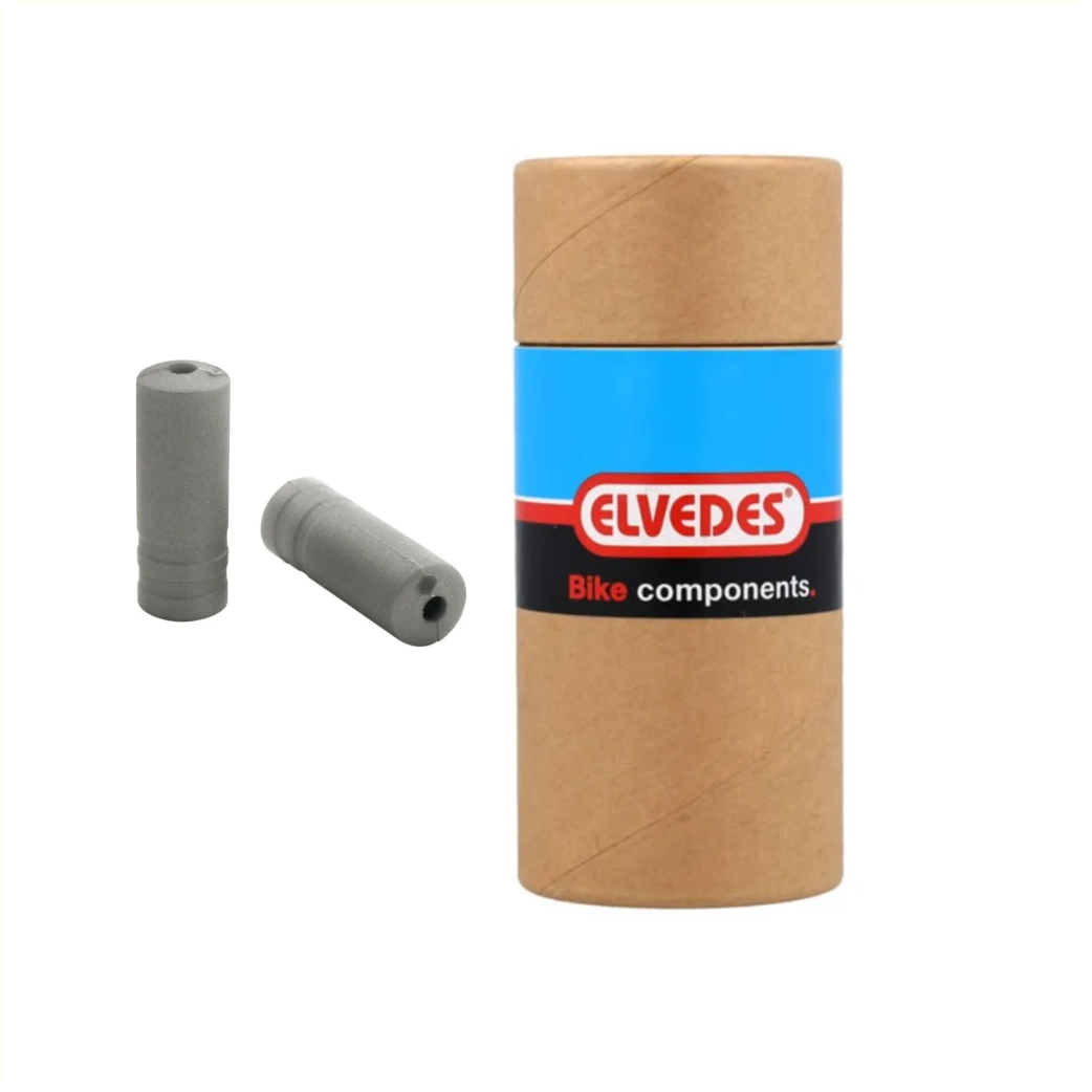 Elvedes PVC 4.3mm kabeleinddopjes, zilver 100 stuks in pot