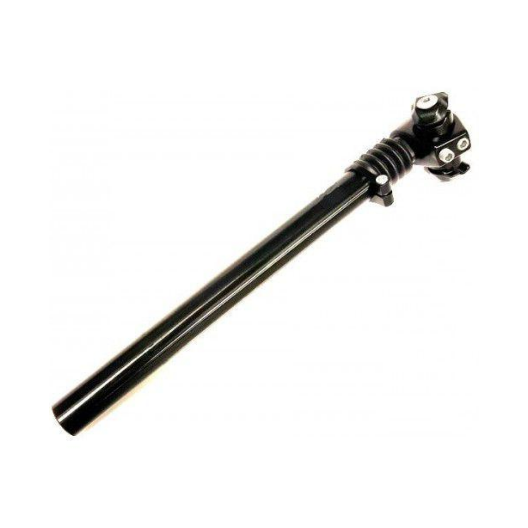 Post Moderne geveerde zadelpen ATB , 2 bouts bevestiging. 27.2 zwart 300mm