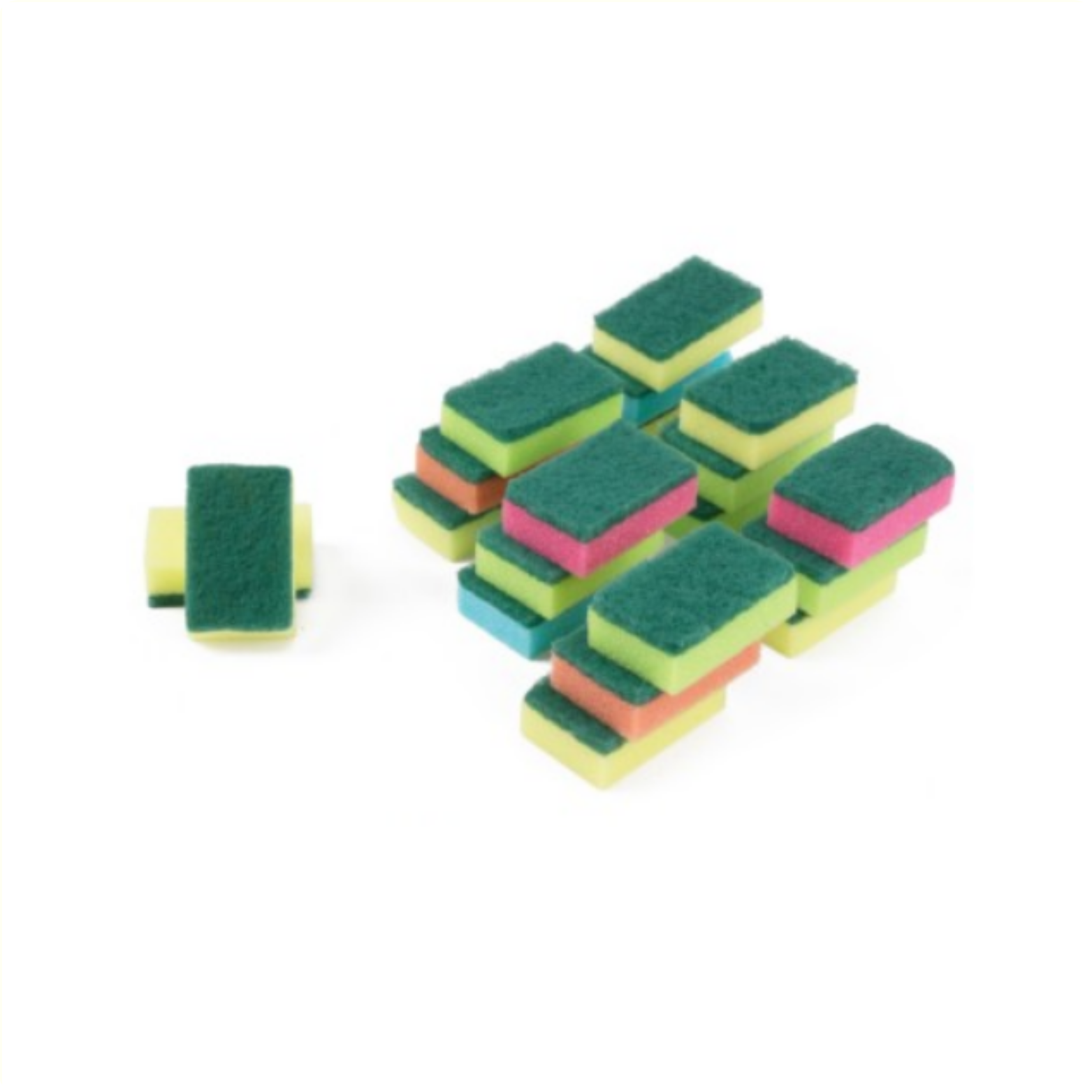 Schuurspons sorti kleur, 14 stuks
