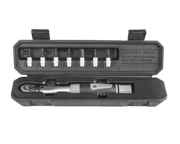 M-Wave Momentsleutel, instelbaar 2~24Nm. voor 1/4” aansluiting. 8 delig