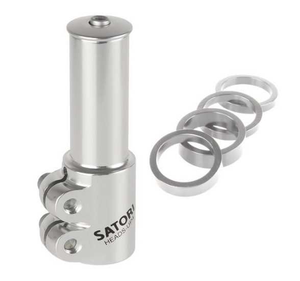 Satori A-head stuurpen 1 1/8 verhoger zilver