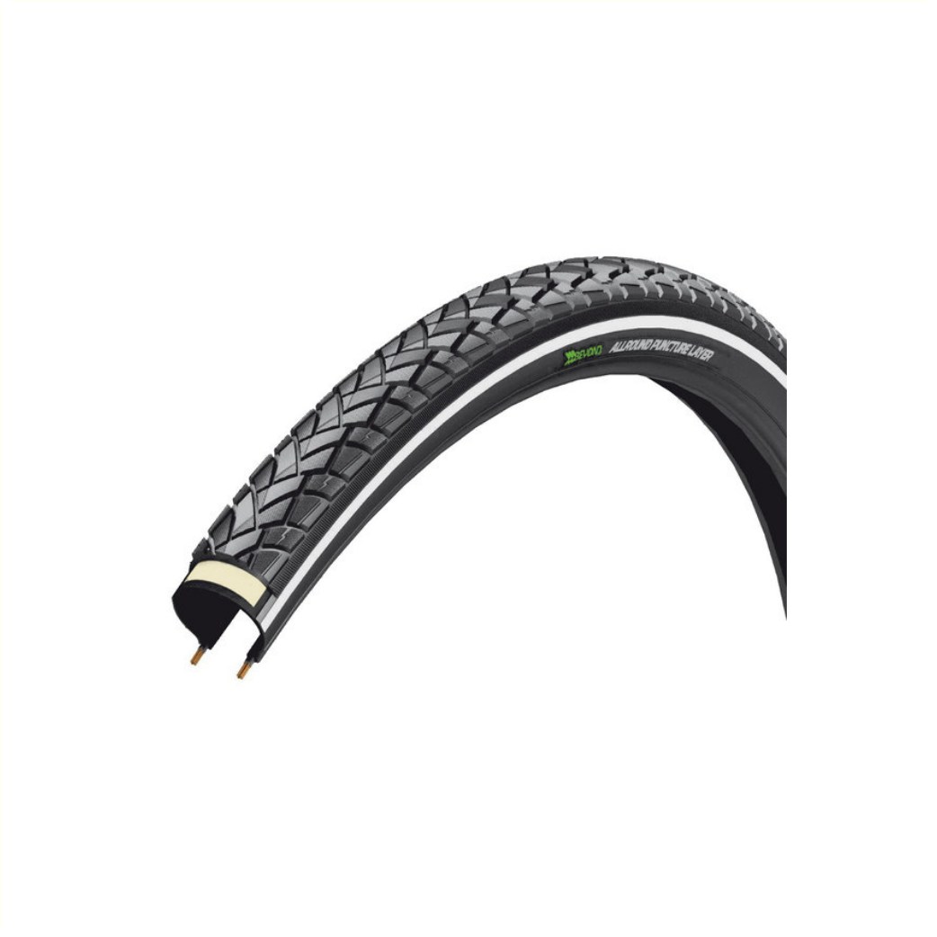 Beyond BY-101 (1.1mm kevlar anti-lek laag) Zwart met reflectie. 28x1.75, ETRTO 47-622