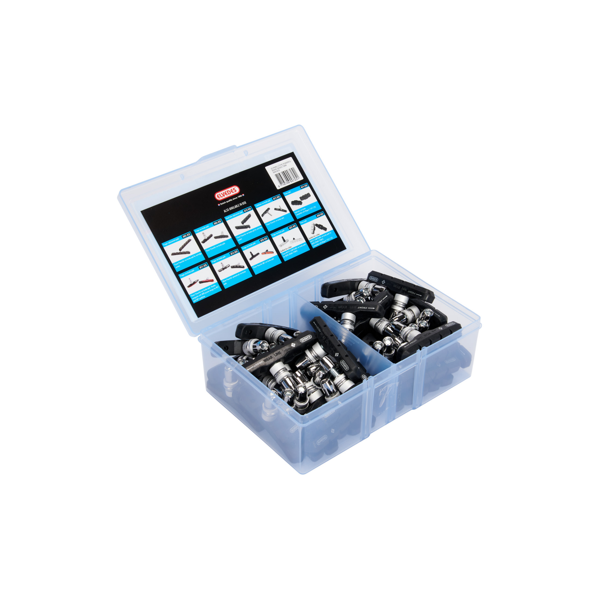 Elvedes remblokken V-Brake 72mm. per 25 paar