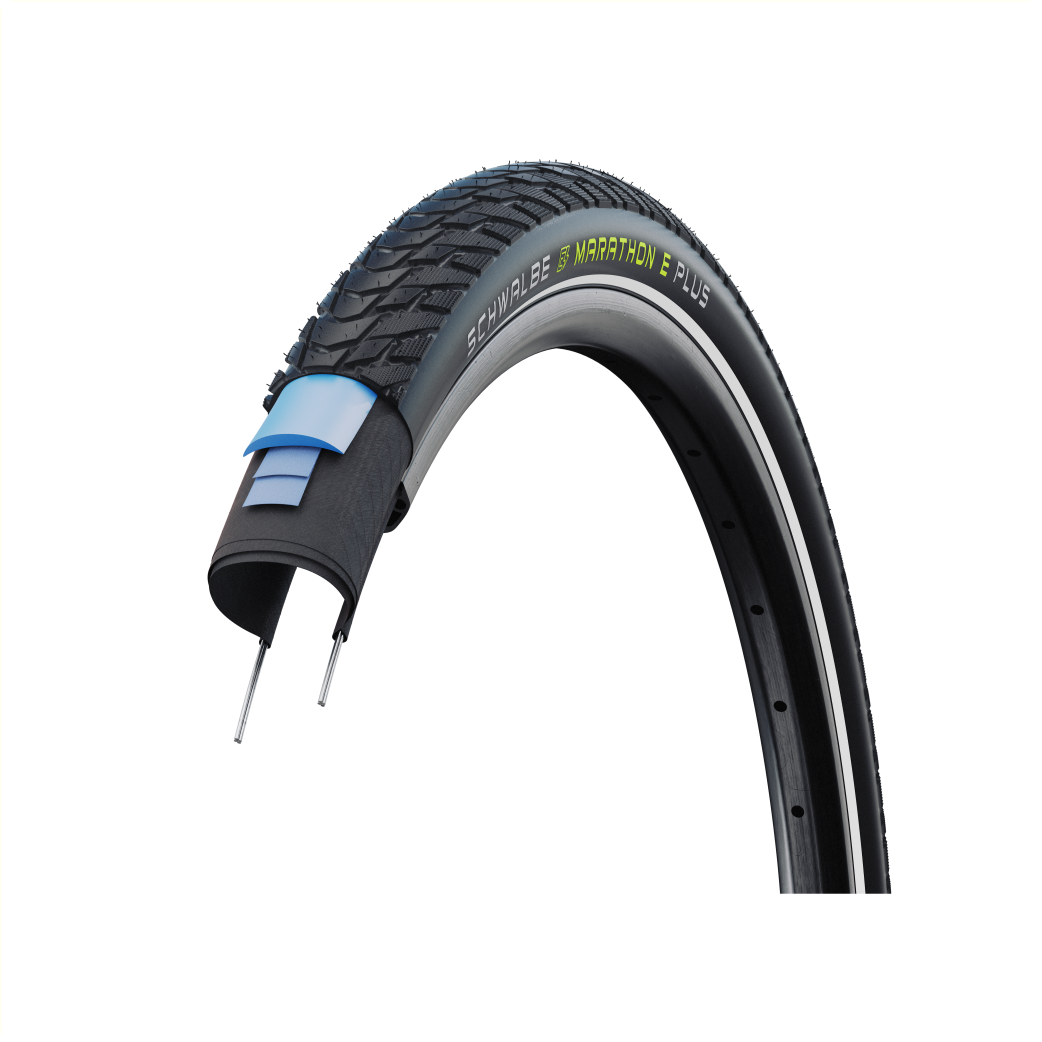 Schwalbe Marathon E-Plus (K-guard 5mm anti-lek), Zwart met reflectie, 28x1.40 ETRTO 37-622