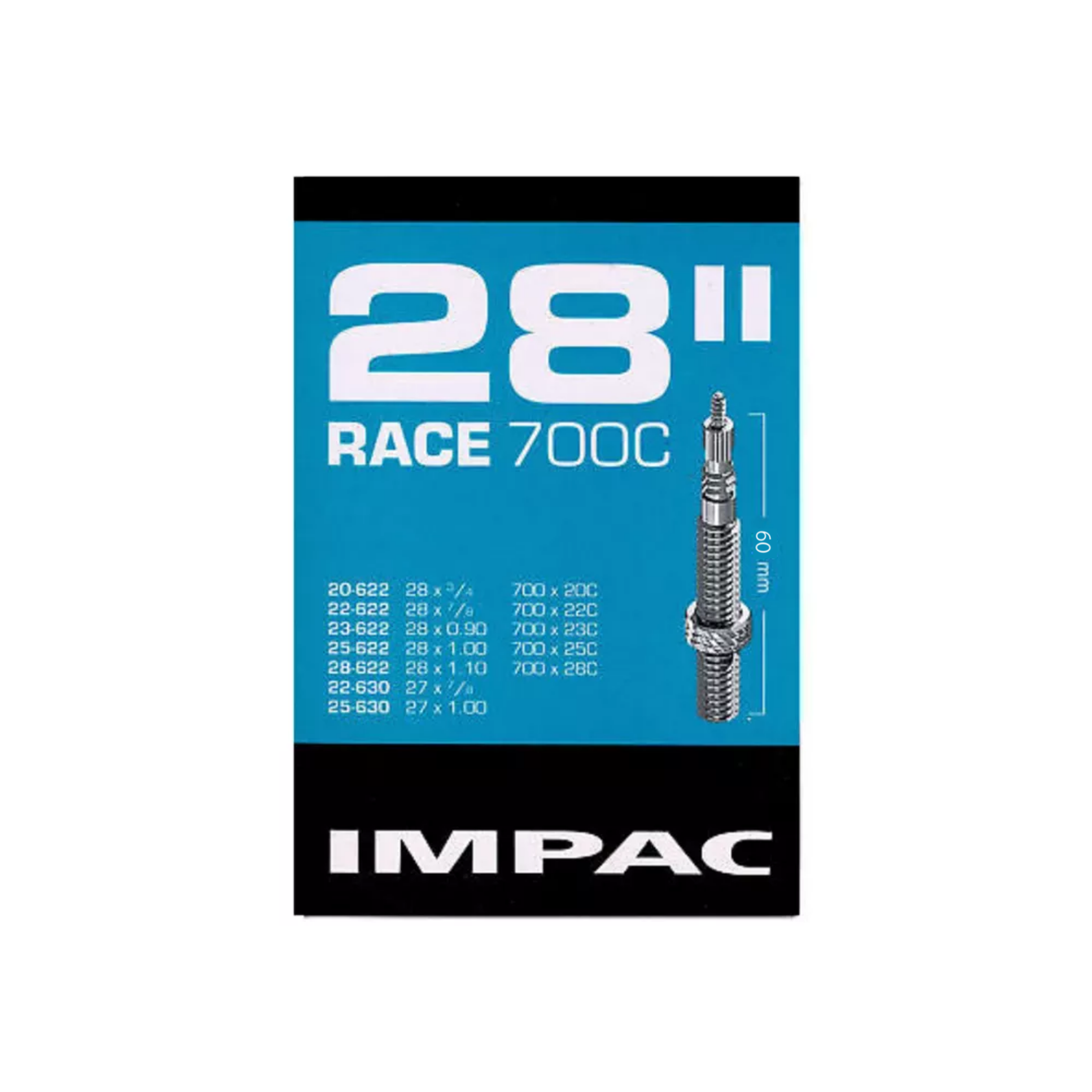 Impac Binnenband  (by Schwalbe) SV28 Race, 28x1  ETRTO 20/28-622/630, Ventiel: Frans 60mm