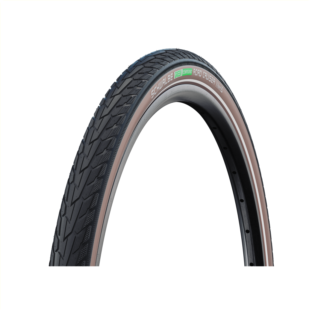 Schwalbe Road Cruiser (K-guard TwinSkin), Zwart/coffee  met reflectie, 28x1.75, ETRTO 47-622