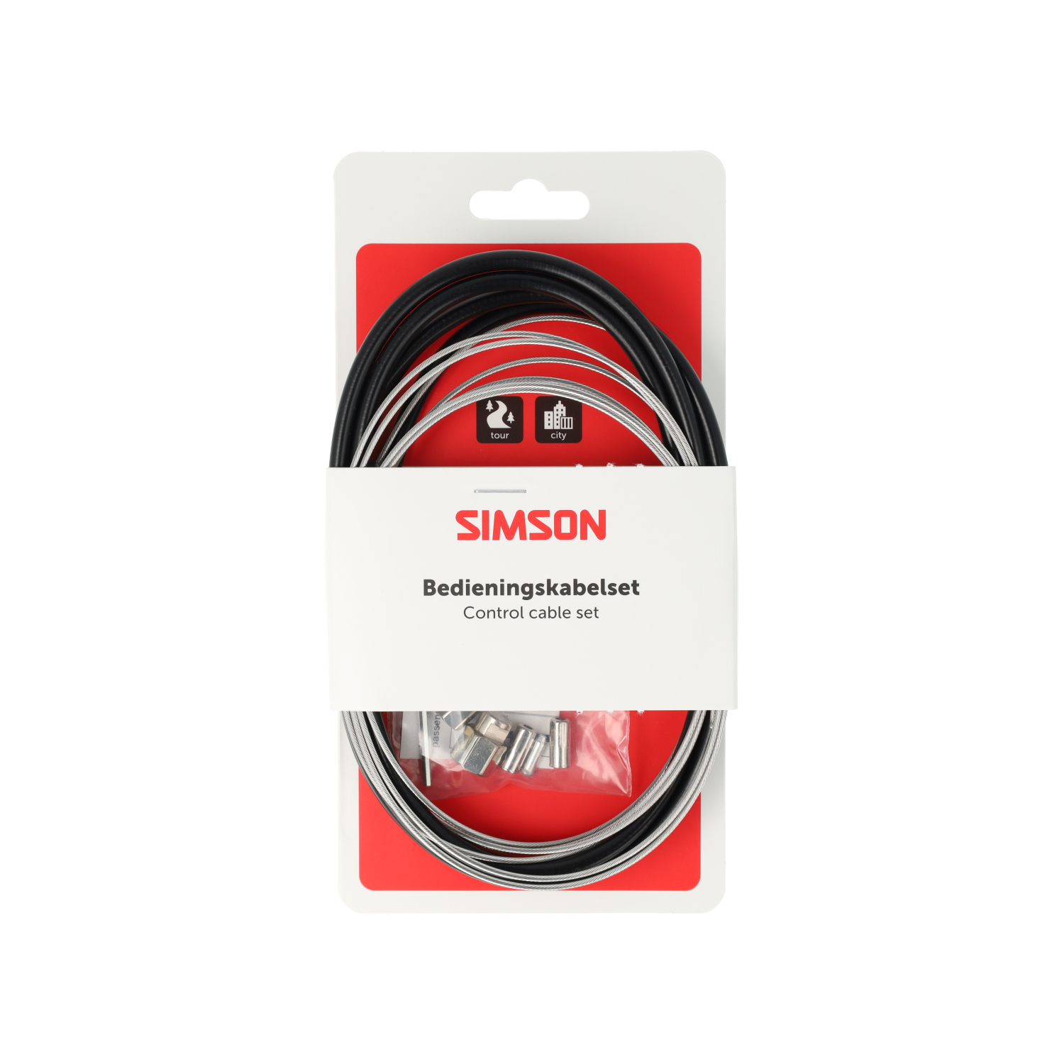 Simson Remkabelset compleet RVS Shimano Nexus Rollerbrake. zwart